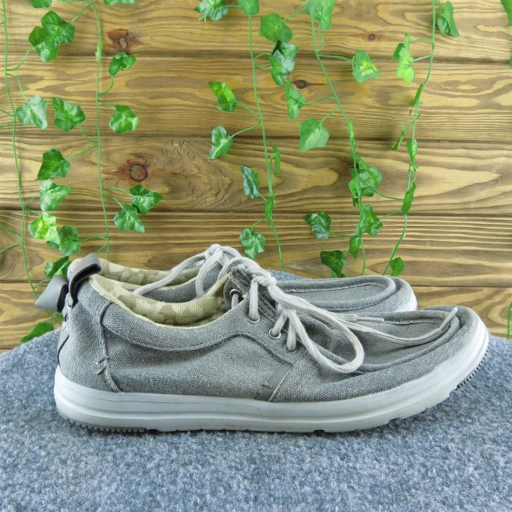 Steve Madden Isle Men Sneaker Shoes Gray Fabric Lace Up Size 8.5‎ Medium